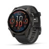 Garmin fenix 8 Sapphire 43mm AMOLED GPS Smartwatch, Carbon Gray DLC Titanium with Black/Pebble Gray Silicone Band Carbon Gray DLC Titanium