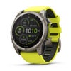 Garmin fenix 8 Solar Sapphire 51mm GPS Smartwatch, Titanium with Amp Yellow/Graphite Silicone Band Titanium