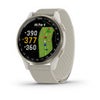 Garmin Approach S50 43mm AMOLED GPS Golf Smartwatch, Slate Aluminum Bezel with Black ComfortFit Nylon Band Cream Gold Aluminum Case with Nylon Band