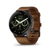 Garmin Venu 4 45mm AMOLED GPS Smartwatch, Slate with Black Silicone Band and Brown Leather Band Slate