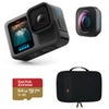 GoPro HERO13 Black Camera, Bundle with Ultra-Wide POV Lens Mod, 64GB Memory Card and EVA Case Black