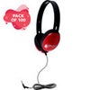 Hamilton Buhl Primo Stereo Headphones, ABS Plastic, Chew & Kink-Resistant Dura-Cord, Black Black/Red