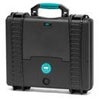 HPRC 2580 Resin Hard Case with Lid Organizer and Laptop Sleeve, Black Black with Blue Handle