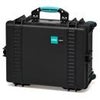 HPRC 2600CUB Resin Hard Case with Cubed Foam, Black with Blue Handle With Wheels