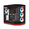 HYTE Y50 RGB Tempered Glass Dual Chamber ATX Mid Tower Gaming PC Case Black Cherry