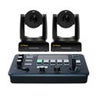 Ikan OTTICA Bundle with 2x 8.42MP 4K/60P NDI|HX3 30x PTZ Video Camera and IP Controller V2, Black Black