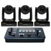 Ikan OTTICA Bundle with 3x 8.42MP 4K/60P NDI|HX3 30x PTZ Video Camera and IP Controller V2, Black Black