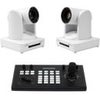 Ikan OTTICA Bundle with 2x Full HD NDI|HX 20x PTZ Video Camera and IP Controller, White White