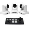 Ikan OTTICA Bundle with 3x Full HD NDI|HX 20x PTZ Video Camera and IP Controller, White White