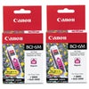 Canon 2 Pack BCI-6BK Black Ink Tank for Select i Series, S Series, PIXMA iP and MP Series Printers and the BJC 8200 Printer Magenta