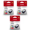 Canon 3 Pack CL-244 Color Ink Cartridge for PIXMA iP, MX, MG, TS, and TR Series All-in-One Inkjet Printers - 6.2ml Multi