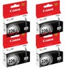 Canon 4 Pack CLI-226 Black Ink Tank for Select PIXMA iP, iX, MG, MX Series Printers Black