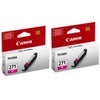 Canon CLI-271 6.5ml Cyan Ink Tank for Select PIXMA MG, TS Series Printers, 2-Pack Magenta