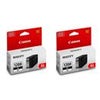 Canon 2 Pack PGI-1200 XL Cyan Pigment Ink Tank for MAXIFY MB2020, MB2120, MB2320, and MB2720 Printers, 900 Pages Yield Black