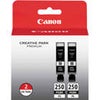 Canon PGI-250XL High-Capacity Pigment Ink Cartridge for Select PIXMA iP, MG, MX Series Printers, 2 Pack, Black Black