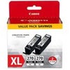 Canon PGI-270 15.4ml Pigment Black Ink Tank for Select PIXMA MG, TS Series Printers, 2-Pack Black
