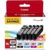 Canon PGI-280 XL / CLI-281 5 Color Pack for Select PIXMA TR, TS Series Printers Multi