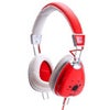 IDANCE Funky Lightweight Headphones with Inline Mic for iPhone/iPad/iPod/Tablet/Android, 15Hz-20KHz Frequency Response, White/Silver White/Red