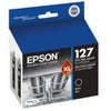 Epson T127120-D2 127 Dual Pack Extra High-Capacity Black Ink Cartridge for Stylus NX625, Workforce 630 633, 635 Printers Black