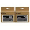 Epson T760 Ultrachrome HD Ink Cartridge for SureColor P600 Inkjet Printer, Light Cyan, 2-Pack Photo Black