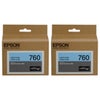 Epson T760 Ultrachrome HD Ink Cartridge for SureColor P600 Inkjet Printer, Light Cyan, 2-Pack Light Cyan