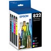 Epson T822 Standard Capacity Black and Color Combo Ink Cartridges for WorkForce Pro Series Printer Multi