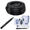 Fujifilm XF 23mm f/2.8 R WR Lens, Silver, Bundle with Complete Optics Care and Cleaning Kit, Lens Cleaner and Lens Cap Tether Black