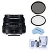 Fujifilm XF 35mm f/2 R WR Lens, Black, Bundle with Tiffen 43mm UV and CPL Lens Filters Black