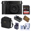 Fujifilm GFX100RF Digital Camera, Black, Bundle with 128GB Memory Card, Shoulder Bag, Extra Battery, Smart Charger Base and Plate, 49mm Filter Kit Black