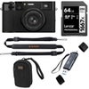 Fujifilm X100VI Digital Camera, Black, Bundle with 64GB UHS-II SDXC Memory Card, Sling Strap, OTG Card Reader and Alpine 2 Camera Bag Black