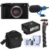 Fujifilm X-E5 Mirrorless Camera, Silver, Bundle with TASC300 Microphone, MT-11 Tripod, iM30 Mini Flash, Shoulder Bag and Cleaning Kit Black
