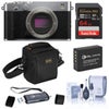 Fujifilm X-E5 Mirrorless Camera, Silver, Bundle with 64GB Extreme PRO SDXC Memory Card, Shoulder Bag, Extra Battery, OTG Card Reader and Cleaning Kit Silver