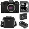 Fujifilm X-T30 III Mirrorless Camera, Silver with NP-W126 Lithium-Ion Battery Pack, Compact Smart Charger Base, Smart Charger Plate, 1667x 128GB UHS-II SDXC Memory Card, and Alpine 160 Multi-Device Shoulder Bag Black