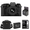 Fujifilm X-T50 Mirrorless Camera with XF 16-50mm f/2.8-4.8 R LM WR Lens, Black, Bundle with Li-Ion Battery, 64GB SDXC Memory Card and 58mm Filter Kit Black