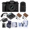 Fujifilm X-T5 Mirrorless Camera, Silver with XF 16-50mm f/2.8-4.8 R LM WR Lens, Bundle with 128GB Memory Card, Backpack, 2x Battery, Smart Charger, 2x Charger Plate, 72mm Filter Kit Black