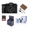 Fujifilm X-T5 Mirrorless Camera, Black with XF 16-50mm f/2.8-4.8 R LM WR Lens, Bundle with 128GB Memory Card, NP-W235 Battery, 72mm Filter Kit, Cleaning Kit Black