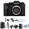 Fujifilm X-T5 Mirrorless Camera, Silver Bundle with Bundle with 128GB SD Card, Backpack, 2x Battery, Charger, Strap, Aluminum Tripod, Mic, Octupus Tripod, Screen Protector, SD Card Black