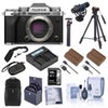 Fujifilm X-T5 Mirrorless Camera, Silver with XF 16-50mm f/2.8-4.8 R LM WR Lens, Bundle with 128GB SD Card, Backpack, 2x Battery, Smart Charger, Charger Plate, Tripod, Mic, 72mm Filter Kit Silver