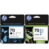 HP 712 29ml Yellow DesignJet Original Ink Cartridge for T650, T630, T230, T210 & Studio Plotter Printers, 3-Pack Black & Cyan