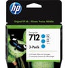 HP 712 29ml Yellow DesignJet Original Ink Cartridge for T650, T630, T230, T210 & Studio Plotter Printers, 3-Pack Cyan
