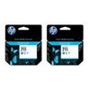 HP 2 Pack 711 29ml Magenta Ink Cartridge Cyan