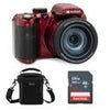 Kodak PIXPRO AZ425 Astro Zoom 20MP Full HD Digital Camera, Black, Bundle with 32GB Memory Card and Camera Bag Red