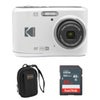 Kodak PIXPRO FZ45 Friendly Zoom 16MP Full HD Digital Camera, White, Bundle with 32GB Memory Card and Camera Bag White