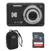 Kodak PIXPRO FZ55 Friendly Zoom Digital Camera, Red, Point and Shoot, Bundles with SD Card and Slinger Camera bag Black