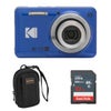 Kodak PIXPRO FZ55 Friendly Zoom Digital Camera, Red, Point and Shoot, Bundles with SD Card and Slinger Camera bag Blue