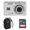 Kodak PIXPRO FZ55 Friendly Zoom Digital Camera, Red, Point and Shoot, Bundles with SD Card and Slinger Camera bag Silver