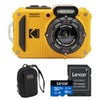Kodak PIXPRO WPZ2 16MP Full HD Waterproof Rugged Digital Camera, Red, Bundle with 32GB Memory Card and Camera Bag Yellow