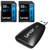 Lexar BLUE Series High-Performance 800x SDHC/SDXC UHS-I Memory 2-Pack Card with Reader