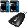 Lexar BLUE Series High-Performance 800x SDHC/SDXC UHS-I Memory 2-Pack Card with Reader