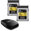 Lexar Gold Series Professional CFexpress 4.0 Type-B 2-Pack Card with Reader